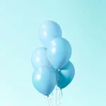 Five Sky Blue Helium Balloons