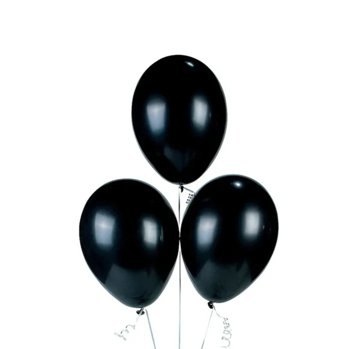 Three Black Helium Balloons