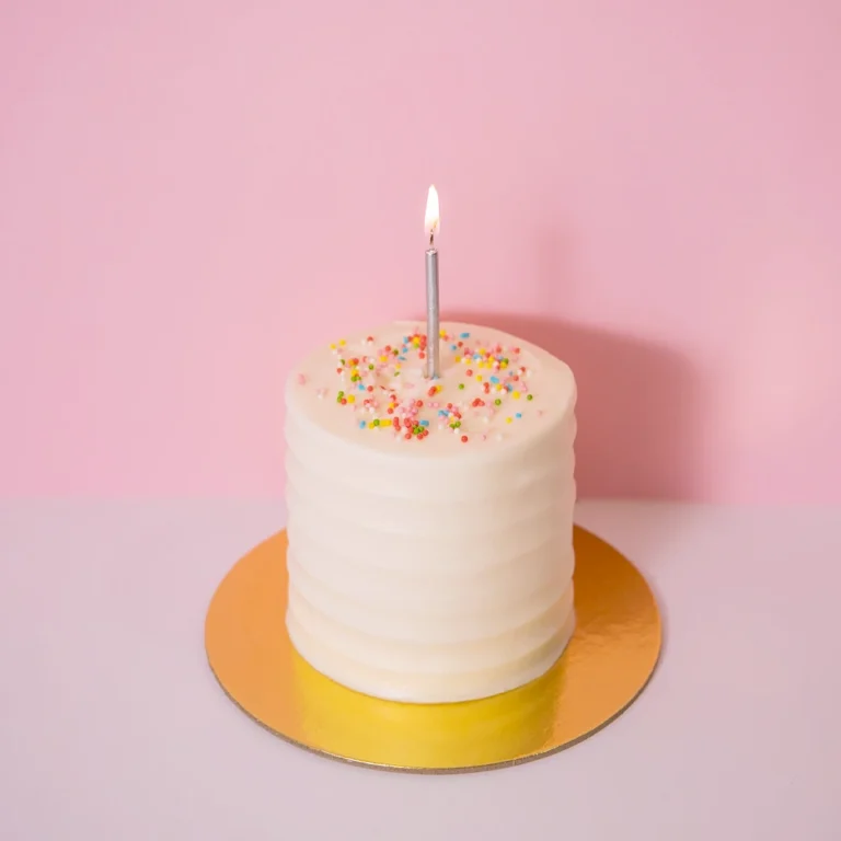 Mini White Birthday Cake