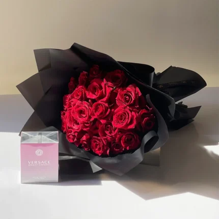 Red Roses Bouquet/ Versace Bright Crystal