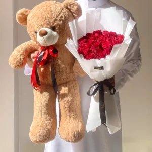 Teddy Bear & Flower Bouquet