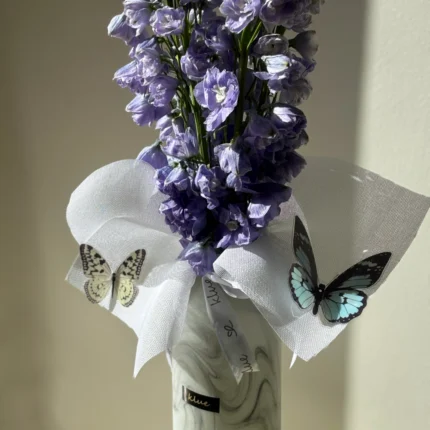 Butterfly Delphinium Vase