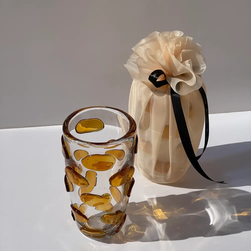 Golden Pebble Glass Vase Golden Pebble Glass Vase