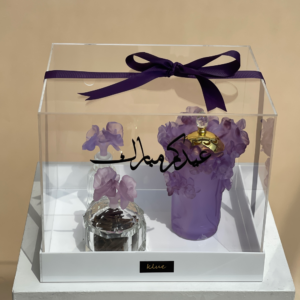 صندوق الأوركيد الكريستال الفاخر مع العود